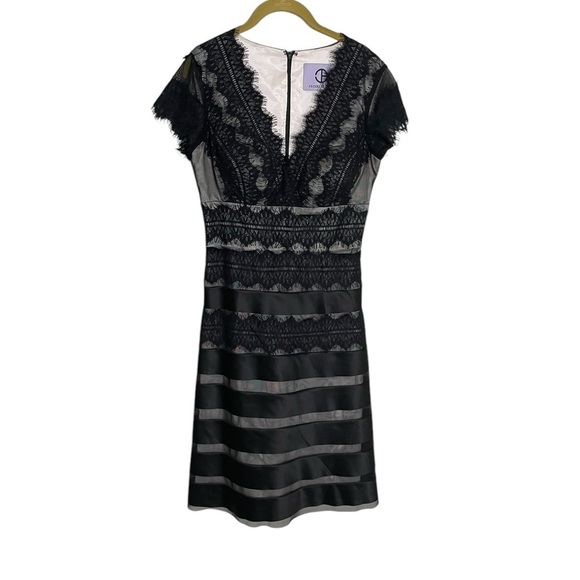 JS Collections Black Lace Nude Cocktail Dress 4 - Picture 1 of 6